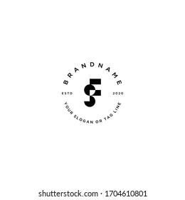 letter SF modern feminine logo design vector template