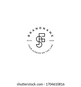 letter SF modern feminine logo design vector template