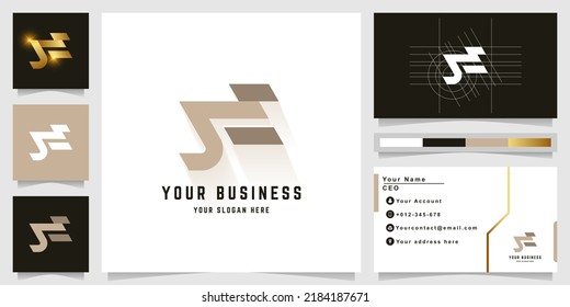 Letter SF or SE monogram logo with business card design