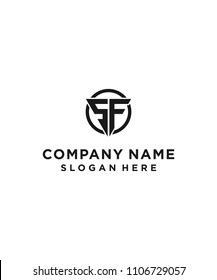 letter sf shield logo design vector illustration template