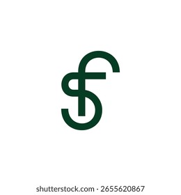 Vector de logotipo de líneas de bucle geométricas simples de la letra SF 
