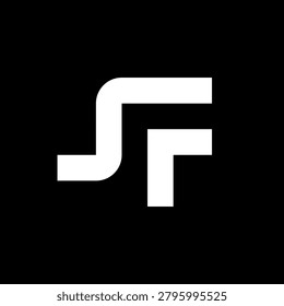 Letter SF simple modern monogram logo