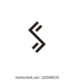 Letter SF stripe geometric symbol simple logo vector
