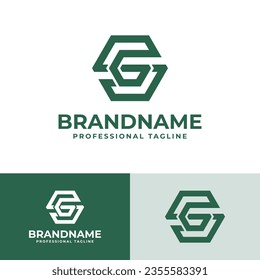 Letter SG Arrow Hexagonal Logo, suitable for any business related to Hexagonal with SG or GS initial. svg