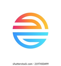 Logo de gradiente de círculo de la letra SG