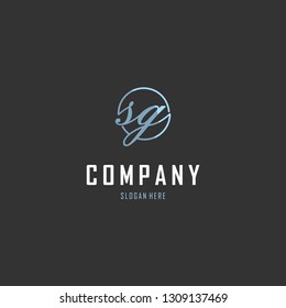 Letter SG Circle Script Calligraphy Abstract Monogram Business Logo