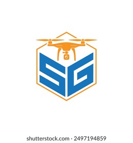 Letter SG Drone Simple Logo Design