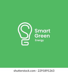 Letter SG or GS with light bulb simple logo vector icon illustration