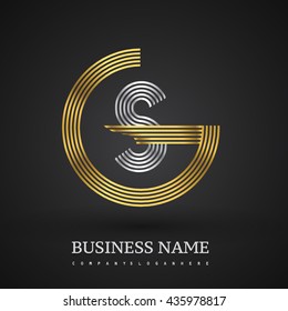 Letter SG or GS linked logo design circle G shape. Elegant gold and silver colored, symbol for your business name or company identity.