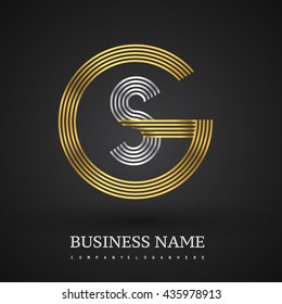 Letter SG or GS linked logo design circle G shape. Elegant gold and silver colored, symbol for your business name or company identity.