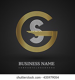 Letter SG or GS linked logo design circle G shape. Elegant gold and silver colored, symbol for your business name or company identity.