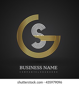 Letter SG or GS linked logo design circle G shape. Elegant gold and silver colored, symbol for your business name or company identity.