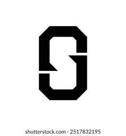 Letter Sg or Gs negative space modern monogram logo