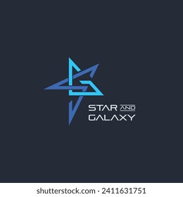 Letra SG GS forma estrella línea geométrica logotipo icono vector