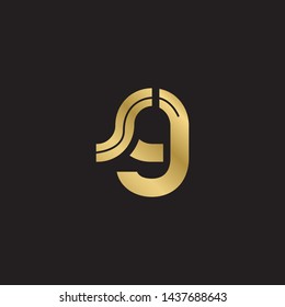 Letter sg linked lowercase logo design template elements. Gold letter Isolated on black  background. Suitable for business, consulting group company.
