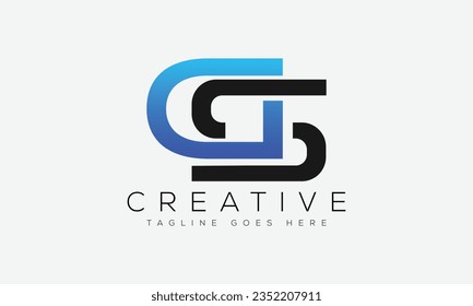 Ilustración vectorial de la plantilla de diseño del logotipo SG de la letra.