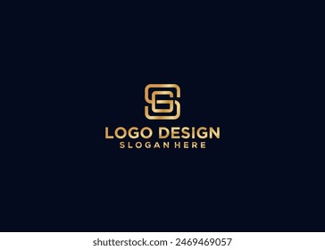 Letter SG logo square, Initial GS line logo design