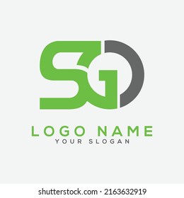 letter sg logo template design vector image
