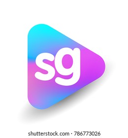 Letter SG logo in triangle shape and colorful background, letter combination logo design for business and company identity.
