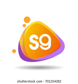 Letter SG logo in triangle splash and colorful background, letter combination logo design for creative industry, web, business and company.