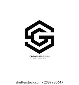 Letra Sg oe Gs forma hexagonal creativo logotipo de monograma moderno