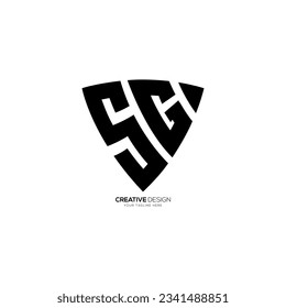 Letter Sg with security guard protection shield shape monogram logo design. S logo. G logo.