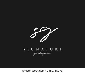 Letter SG Signature Logo Template - Vector
