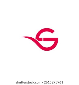 letter sg simple round curves geometric logo vector 