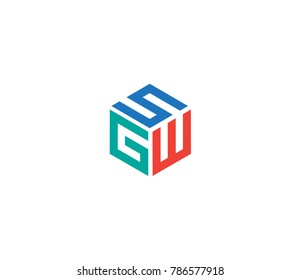 Letter SGW logo. three letter icon