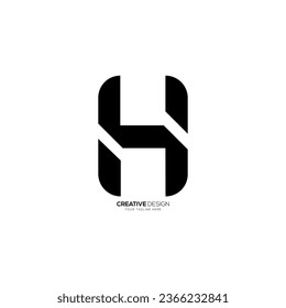 Letra Sh con forma plana digital moderno elegante logotipo abstracto inicial de monograma