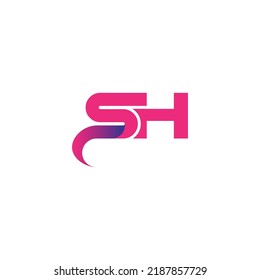 Letter SH Gradient color logo. SH logo design vector illustration.