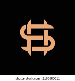 letter SH or HS initial logo icon vector template