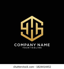 letra SH o la forma hexágona del diseño del logotipo del SA.