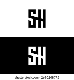 letra SH HS logotipo design vetor