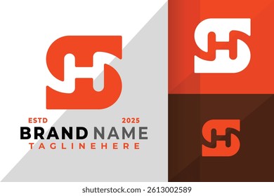Letter Sh or Hs Logo Icon Vector Design Illustration