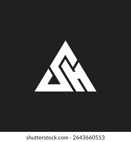 Modelo de logotipo SH ou HS e forma de triângulo.