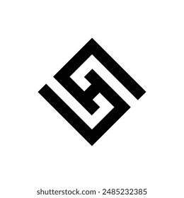 Letter Sh or Hs rectangle shape modern logo