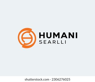 Letter SH HS Simple Monogram Logo