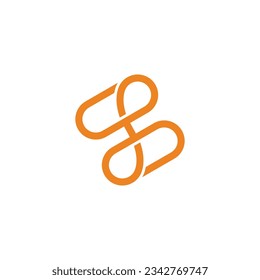 letter sh infinity overlap logo vector 