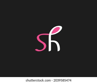 plantilla vectorial de diseño de logotipo SH de letra