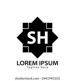 letter SH logo. SH. SH logo design vector illustration for creative company, business, industry
