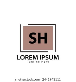 logo de la letra SH. SH. Diseño de logotipo SH ilustración vectorial para empresa creativa, negocio, industria

