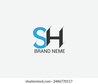 letter SH logo simple free text creative  modern vector design