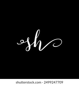 Letter SH Signature Logo Template