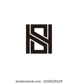letter sh simple geometric line logo vector 
