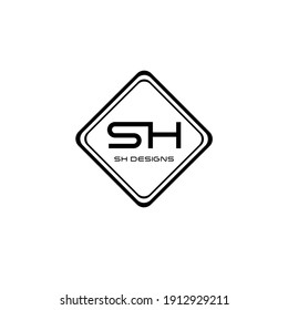 letra SH. logotipo vectorial, diseño abstracto minimalista sobre fondo blanco
