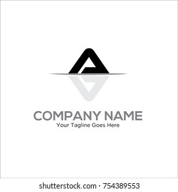 letter A shadow logo design