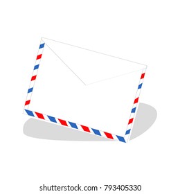 letter with shadow on white background