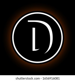 Letter shadow style D. Icon, logo, sign vector design.