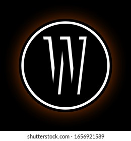Estilo de sombra de letra W. Icon, logotipo, diseño de vector de signo.